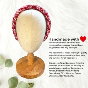 090 - Red White Handmade Headband
